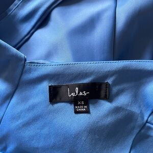 XS Lulu’s Blue Satin Mini Dress